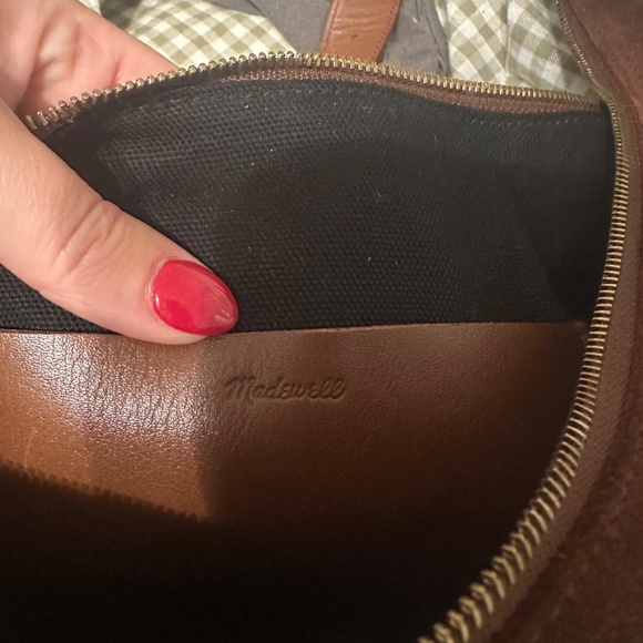 MADEWELL Suede Slouch Sling Bag in Dark Brown Suede - Picture 4 of 5